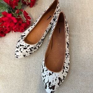 Madewell Calf Hair Animal Print Pointed Toe Flats Size 7